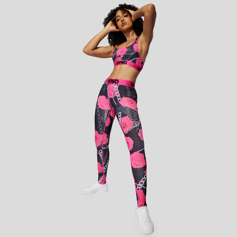 Neon Pink Rose Leggings