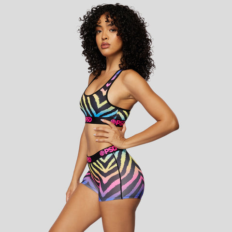 Rainbow Zebra Sports Bra