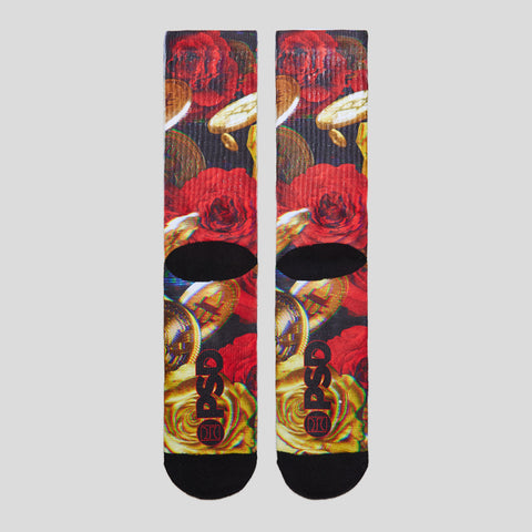 Bitcoin Roses Socks