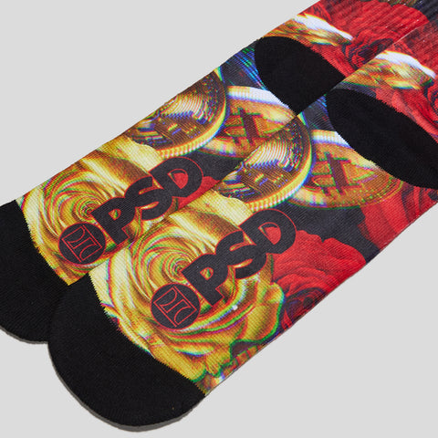 Bitcoin Roses Socks