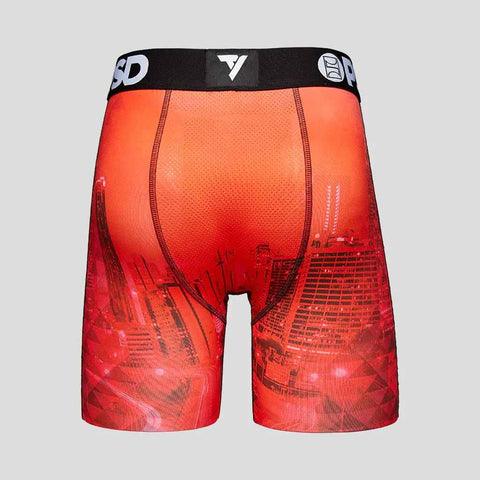 full back view of Trae Young underwear in orange mens micro mesh underwear | PSD New Zealand